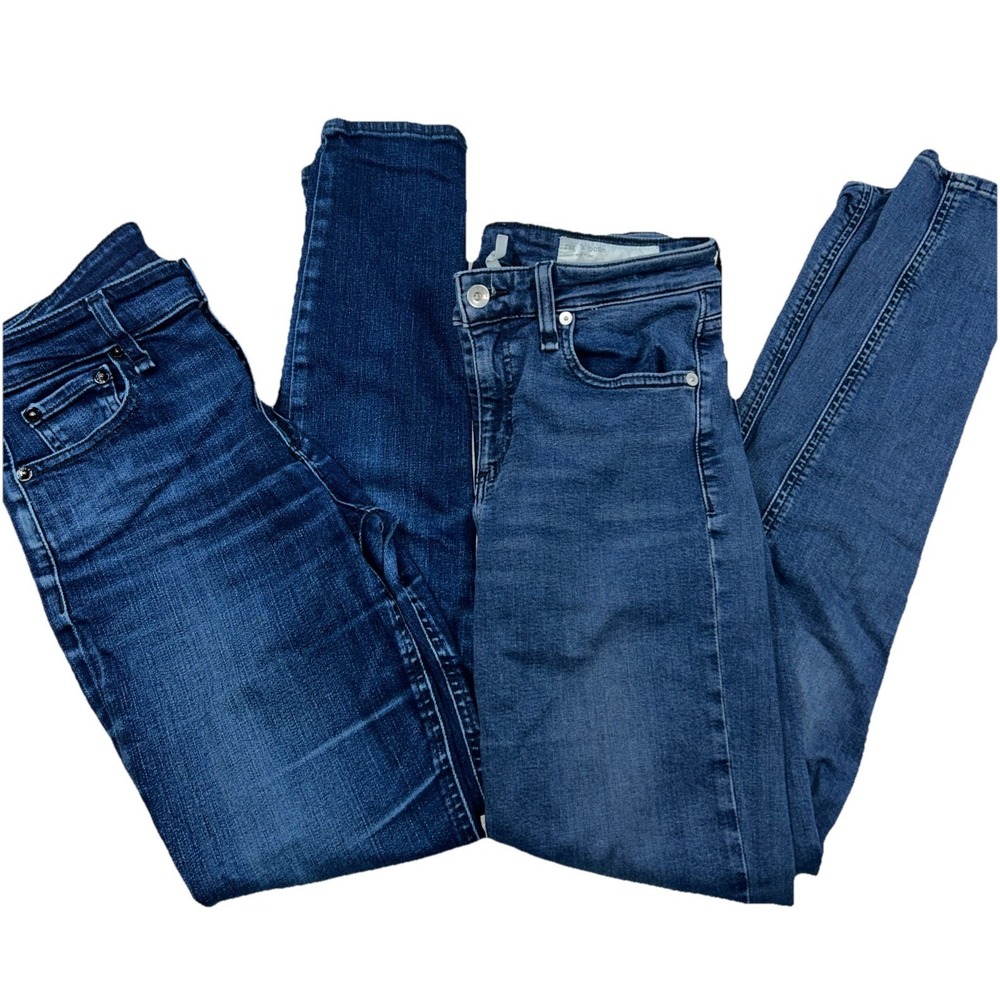 2 PAIRS Rag And Bone Cate Mid Rise‎ Skinny Women's 27 Jeans ESME & TIGER LILY